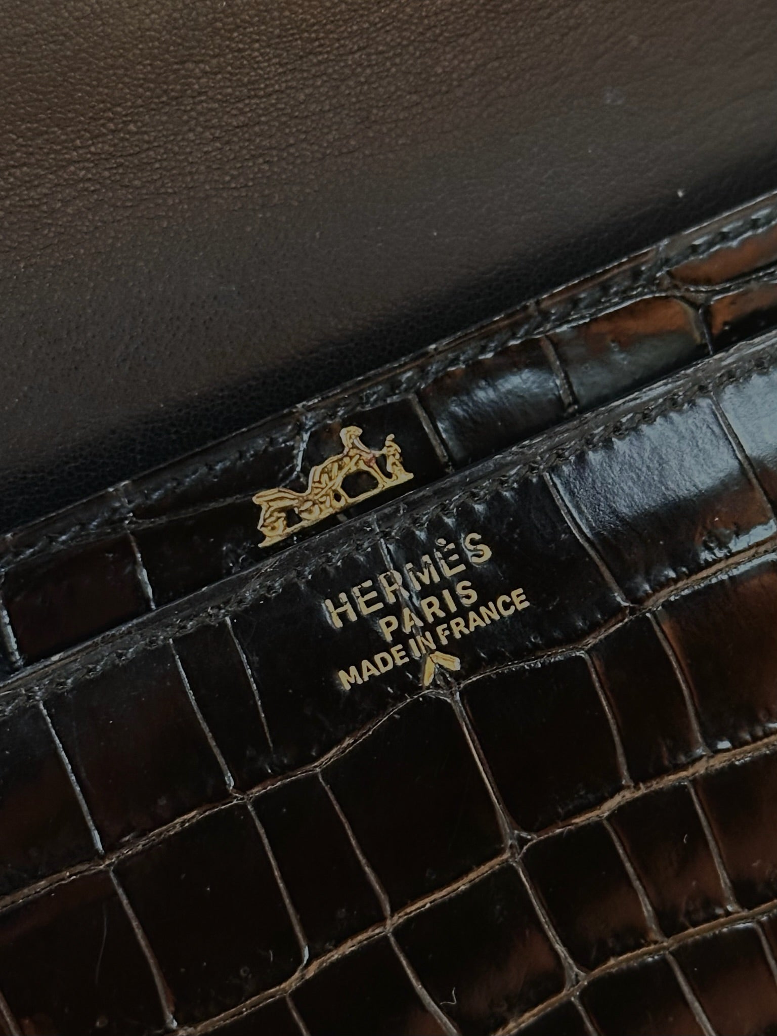 Vintage Hermès Porosus Crocodile Leather 1987