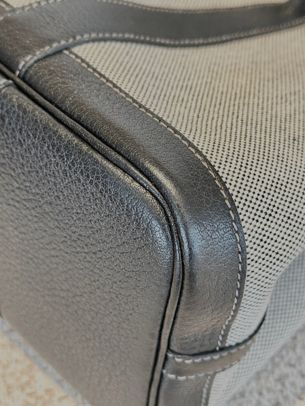 Pre-Owned Hermès Garden Party 30/TPM Grey Cotton Canvas Silver Hardware 2004