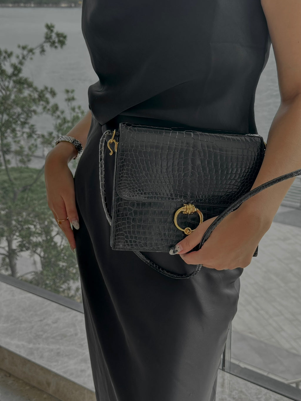 Vintage Hermès Porosus Crocodile Leather 1987