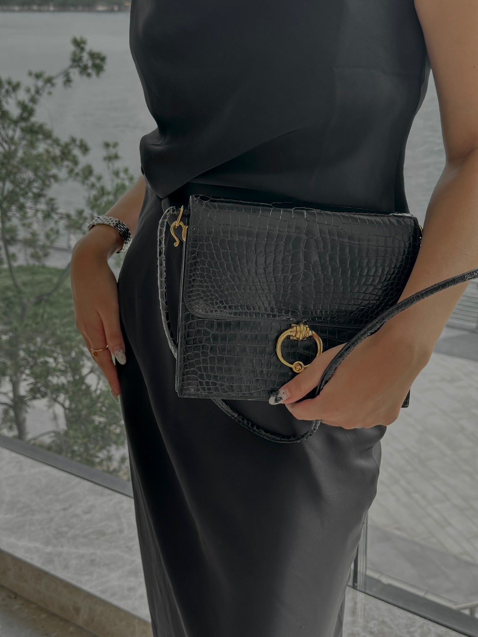Vintage Hermès Porosus Crocodile Leather 1987