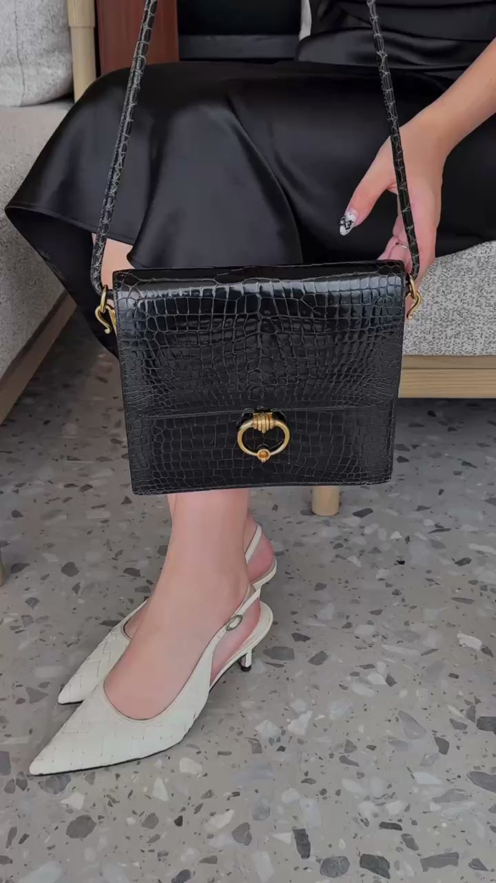Vintage Hermès Porosus Crocodile Leather 1987